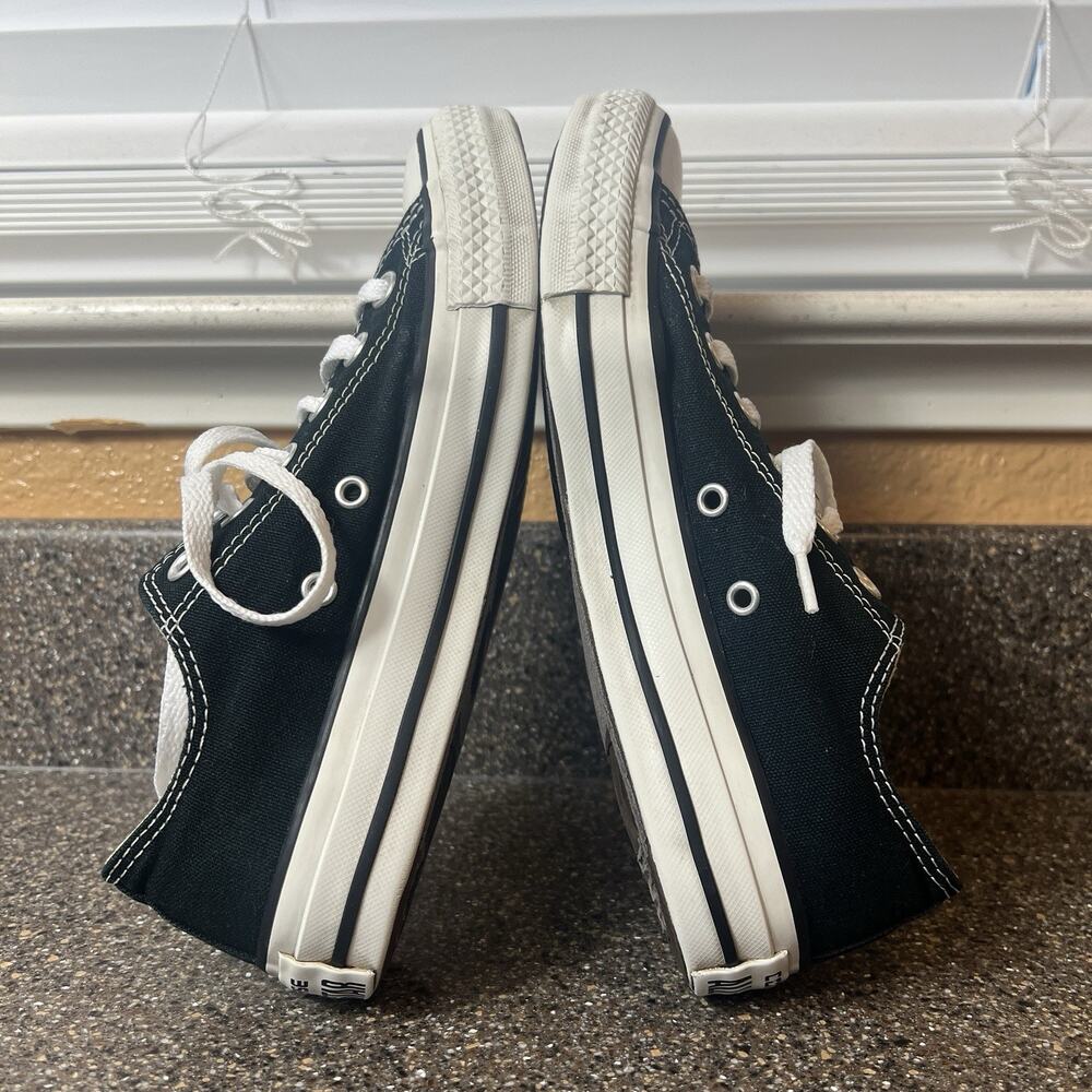 Converse All Star Low Top Womens Sz 7 Classic Black Canvas Sneaker Skate Lace Up - Picture 6 of 12